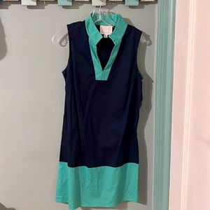 Sail to Sable Navy and Green tunic dress